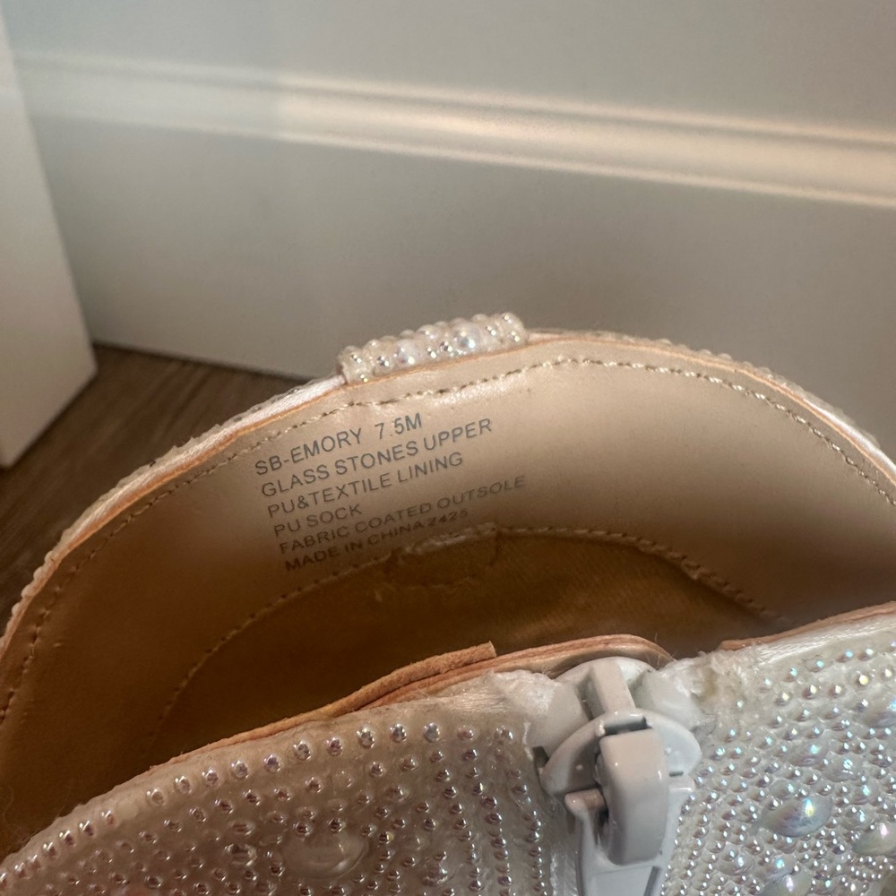 Betsey Johnson White Embellished Ankle Boots - Picture 5 of 5